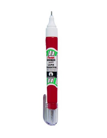 Corrector Lapiz Pentel 7ml Rojo Pta Metal ZL63-W 50010178 | DColon