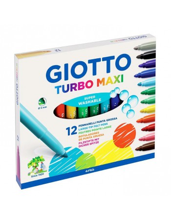 Marcador Giotto Turbo Maxi 12 Colores 53007  | DColon
