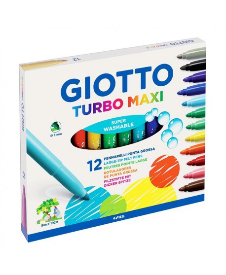 Marcador Giotto Turbo Maxi 12 Colores 53007  | DColon