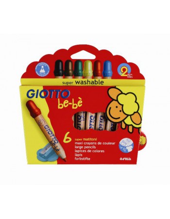 Lapices 6Col. Washable Cortos Giotto Be-Be 60104 Fila 466400 | DColon
