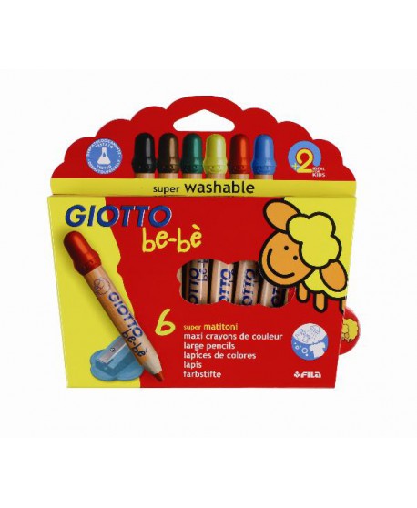 Lapices 6Col. Washable Cortos Giotto Be-Be 60104 Fila 466400 | DColon