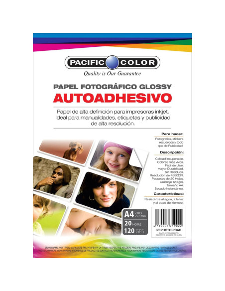 Papel Fotog Pacific Adh.120g 20hj PCPHOTO120AD | DColon