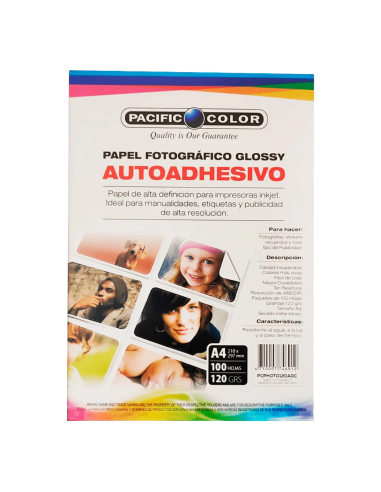 Papel Fotog.Pacific Adhe 120g 100hj  PCPHOTO120ADC | DColon