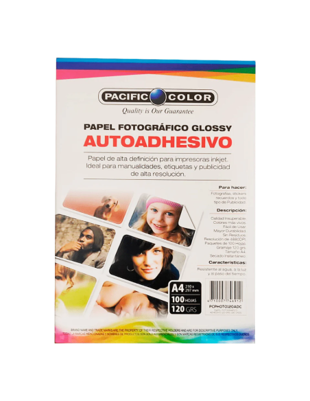 Papel Fotog.Pacific Adhe 120g 100hj  PCPHOTO120ADC | DColon
