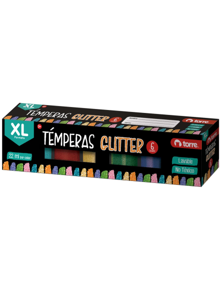 Tempera Glitter Torre Estuche 6 Col. 15ml 31794 | DColon