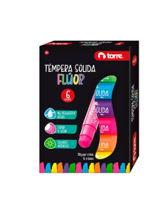 Tempera Solida 6 Col. Fluor Torre 30678 | DColon