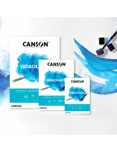 Pad Canson Grad. Acuarela 20h. A4 21x29.7cm 250g.C400110375 | DColon