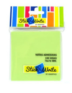 Nota Adhesiva Adioffice Verde 76x76mm 100H 121005 | DColon 