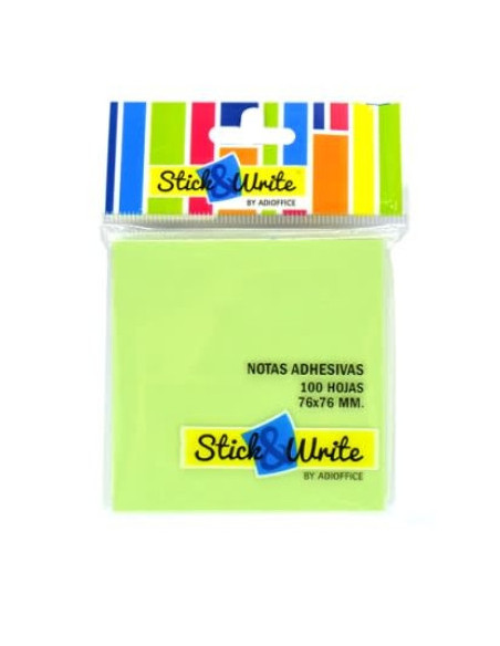 Nota Adhesiva Adioffice Verde 76x76mm 100H 121005 | DColon 