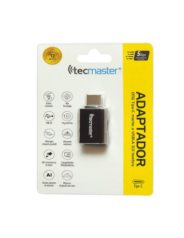 Adaptador Tecmaster TipoC USB 3.0 Macho a Hembra TM100532-GF | DColon
