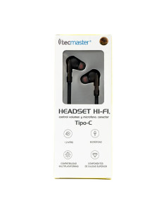 AudifonoTecmaster Hi-Fi Tipo C Negro TM-300517 | DColon