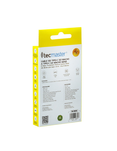 Cable Tipo-C Tecmaster 1.5m USB3.2 4K/20V/5A/100W TM-200545 | DColon
