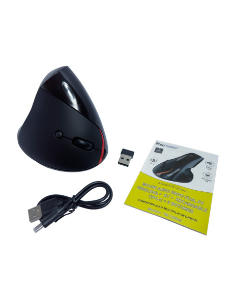 Mouse Tecmaster Aero Ergo Inalambrico Recargable TM-100544 | DColon