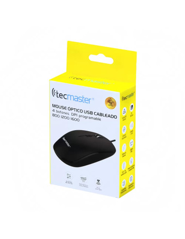 Mouse Tecmaster TM-100553 Cableado USB Negro | DColon