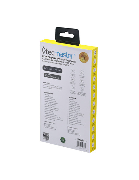Powerbank PD, Carcasa de Aluminio, 10000MA TM-200551 | DColon