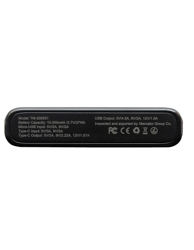Powerbank PD, Carcasa de Aluminio, 10000MA TM-200551 | DColon