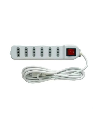 Alargador 3m Macrotel c/Switch 6 Posic. Blanco ME-070W | DColon