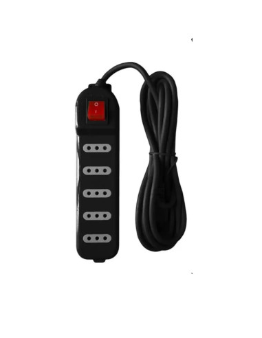 -Alargador 3m Macrotel c/Switch 5 Posic. Negro ME-071B | DColon