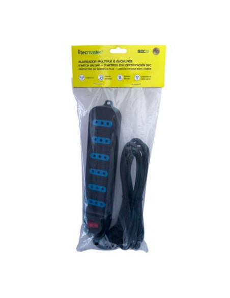 Alargador Tecmaster 6 Posc. 3mts. TM-800100BK | DColon