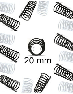 -Espiral Plastico 20mm Capac. 135H 50U | DColon